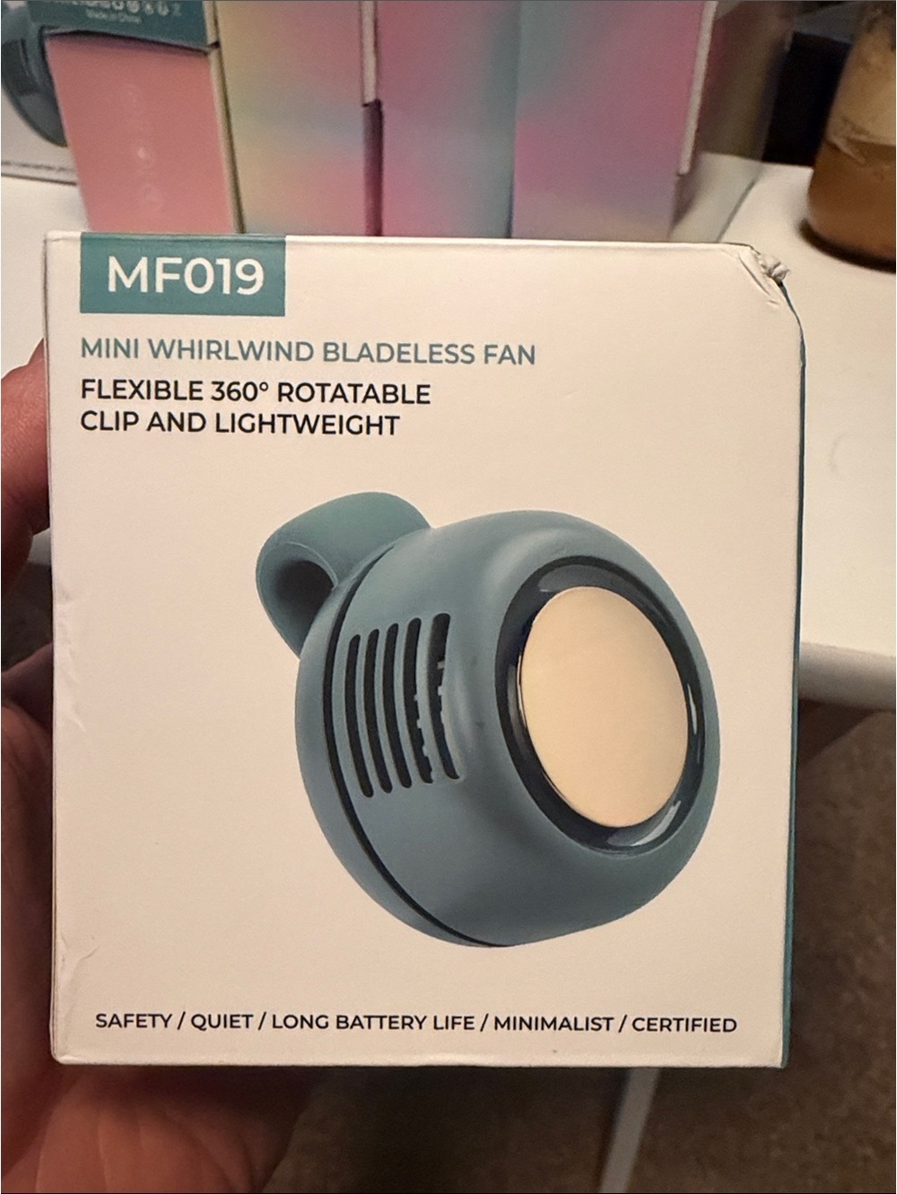 Mini Whirlwind Bladeless Fan - Teal and Cream